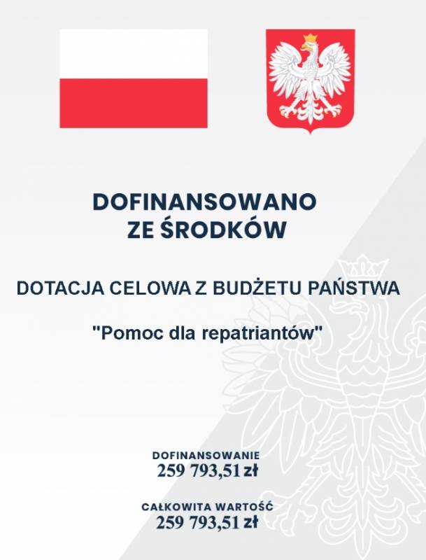 plakat - "Pomoc dla repatriantów"